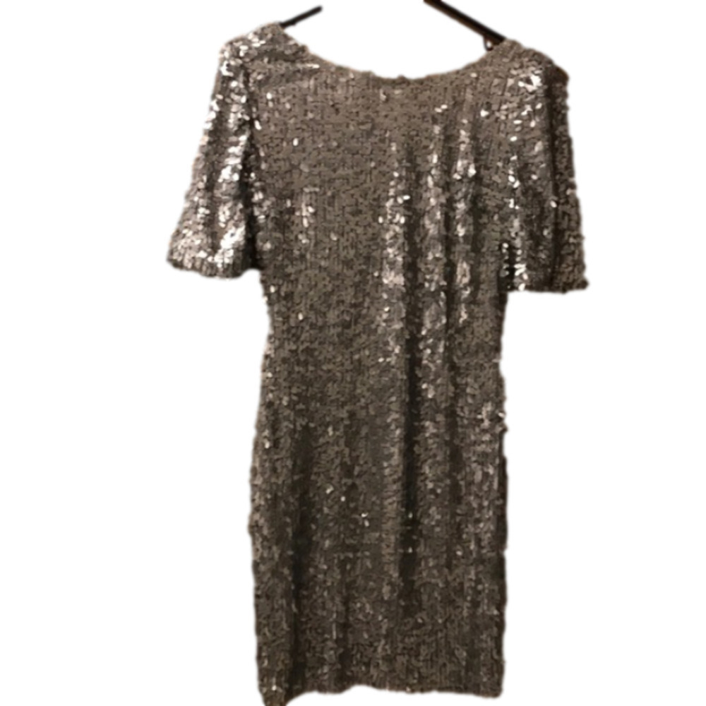 NWT Ark & Co silver sequin dress